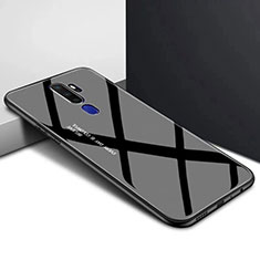 Silikon Schutzhülle Rahmen Tasche Hülle Spiegel für Oppo A11 Schwarz