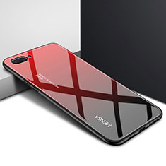 Silikon Schutzhülle Rahmen Tasche Hülle Spiegel für Oppo A12e Rot