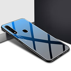 Silikon Schutzhülle Rahmen Tasche Hülle Spiegel für Oppo A31 Blau