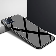 Silikon Schutzhülle Rahmen Tasche Hülle Spiegel für Oppo A72 5G Schwarz