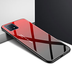 Silikon Schutzhülle Rahmen Tasche Hülle Spiegel für Oppo A73 5G Rot
