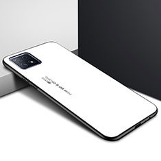 Silikon Schutzhülle Rahmen Tasche Hülle Spiegel für Oppo A73 5G Weiß