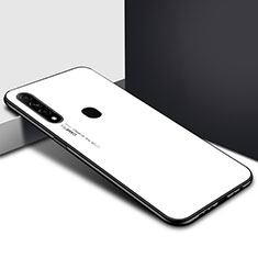 Silikon Schutzhülle Rahmen Tasche Hülle Spiegel für Oppo A8 Weiß