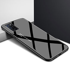 Silikon Schutzhülle Rahmen Tasche Hülle Spiegel für Oppo A92 Schwarz