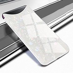 Silikon Schutzhülle Rahmen Tasche Hülle Spiegel für Oppo Find X Super Flash Edition Weiß