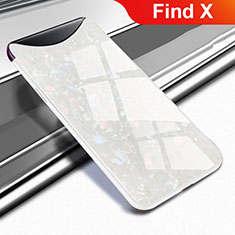 Silikon Schutzhülle Rahmen Tasche Hülle Spiegel für Oppo Find X Weiß