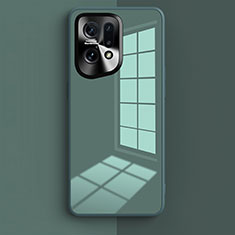Silikon Schutzhülle Rahmen Tasche Hülle Spiegel für Oppo Find X5 5G Nachtgrün