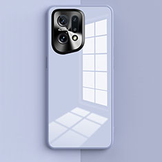 Silikon Schutzhülle Rahmen Tasche Hülle Spiegel für Oppo Find X5 Pro 5G Hellblau