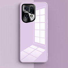 Silikon Schutzhülle Rahmen Tasche Hülle Spiegel für Oppo Find X5 Pro 5G Helles Lila