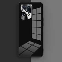 Silikon Schutzhülle Rahmen Tasche Hülle Spiegel für Oppo Find X5 Pro 5G Schwarz