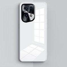 Silikon Schutzhülle Rahmen Tasche Hülle Spiegel für Oppo Find X5 Pro 5G Weiß