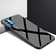 Silikon Schutzhülle Rahmen Tasche Hülle Spiegel für Oppo Reno4 5G Schwarz