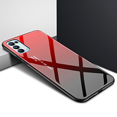 Silikon Schutzhülle Rahmen Tasche Hülle Spiegel für Oppo Reno5 5G Rot