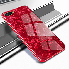 Silikon Schutzhülle Rahmen Tasche Hülle Spiegel für Oppo RX17 Neo Rot