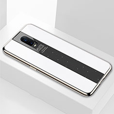 Silikon Schutzhülle Rahmen Tasche Hülle Spiegel für Oppo RX17 Pro Weiß