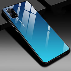Silikon Schutzhülle Rahmen Tasche Hülle Spiegel für Realme V5 5G Blau