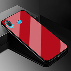 Silikon Schutzhülle Rahmen Tasche Hülle Spiegel für Samsung Galaxy A6s Rot