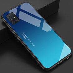 Silikon Schutzhülle Rahmen Tasche Hülle Spiegel für Samsung Galaxy M40S Hellblau