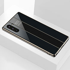Silikon Schutzhülle Rahmen Tasche Hülle Spiegel für Samsung Galaxy Note 10 5G Schwarz