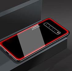 Silikon Schutzhülle Rahmen Tasche Hülle Spiegel für Samsung Galaxy S10 5G SM-G977B Rot