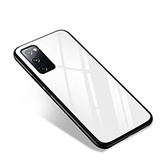 Silikon Schutzhülle Rahmen Tasche Hülle Spiegel für Samsung Galaxy S20 FE 5G Weiß