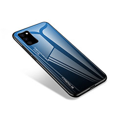 Silikon Schutzhülle Rahmen Tasche Hülle Spiegel für Samsung Galaxy S20 Lite 5G Blau