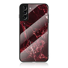 Silikon Schutzhülle Rahmen Tasche Hülle Spiegel für Samsung Galaxy S22 5G Rot