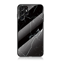 Silikon Schutzhülle Rahmen Tasche Hülle Spiegel für Samsung Galaxy S22 Ultra 5G Schwarz