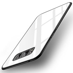 Silikon Schutzhülle Rahmen Tasche Hülle Spiegel für Samsung Galaxy S8 Plus Weiß