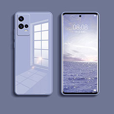 Silikon Schutzhülle Rahmen Tasche Hülle Spiegel für Vivo iQOO 8 5G Lavendel Grau