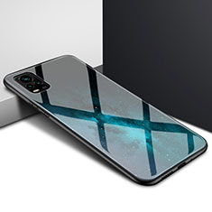 Silikon Schutzhülle Rahmen Tasche Hülle Spiegel für Vivo V20 Pro 5G Blau