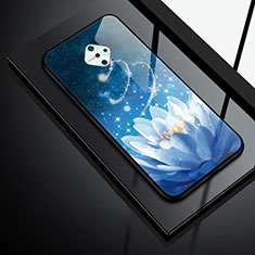 Silikon Schutzhülle Rahmen Tasche Hülle Spiegel für Vivo X50 Lite Blau