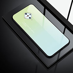 Silikon Schutzhülle Rahmen Tasche Hülle Spiegel für Vivo X50 Lite Cyan