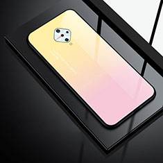 Silikon Schutzhülle Rahmen Tasche Hülle Spiegel für Vivo X50 Lite Gelb