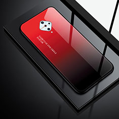 Silikon Schutzhülle Rahmen Tasche Hülle Spiegel für Vivo X50 Lite Rot