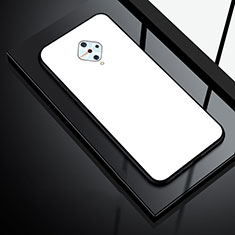 Silikon Schutzhülle Rahmen Tasche Hülle Spiegel für Vivo X50 Lite Weiß