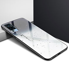 Silikon Schutzhülle Rahmen Tasche Hülle Spiegel für Vivo X50 Pro 5G Grau