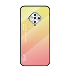 Silikon Schutzhülle Rahmen Tasche Hülle Spiegel für Vivo X50e 5G Gelb
