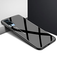 Silikon Schutzhülle Rahmen Tasche Hülle Spiegel für Vivo X51 5G Schwarz