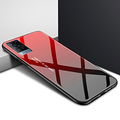 Silikon Schutzhülle Rahmen Tasche Hülle Spiegel für Vivo X60 5G Rot