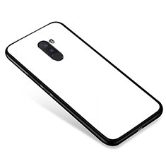 Silikon Schutzhülle Rahmen Tasche Hülle Spiegel für Xiaomi Pocophone F1 Weiß