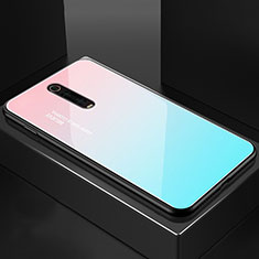 Silikon Schutzhülle Rahmen Tasche Hülle Spiegel für Xiaomi Redmi K20 Pro Hellblau