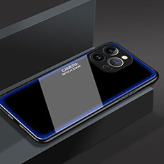 Silikon Schutzhülle Rahmen Tasche Hülle Spiegel M01 für Apple iPhone 13 Pro Blau