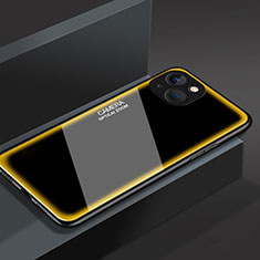 Silikon Schutzhülle Rahmen Tasche Hülle Spiegel M01 für Apple iPhone 14 Gelb