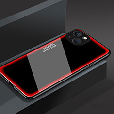 Silikon Schutzhülle Rahmen Tasche Hülle Spiegel M01 für Apple iPhone 14 Rot