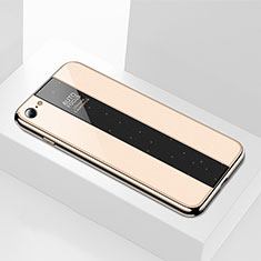 Silikon Schutzhülle Rahmen Tasche Hülle Spiegel M01 für Apple iPhone 6 Plus Gold