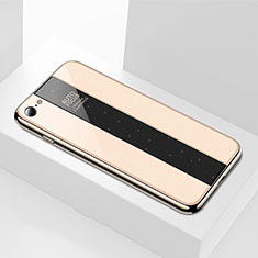 Silikon Schutzhülle Rahmen Tasche Hülle Spiegel M01 für Apple iPhone 8 Gold