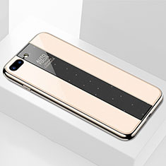 Silikon Schutzhülle Rahmen Tasche Hülle Spiegel M01 für Apple iPhone 8 Plus Gold