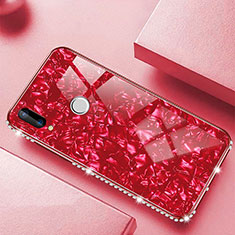 Silikon Schutzhülle Rahmen Tasche Hülle Spiegel M01 für Huawei Nova 3e Rot