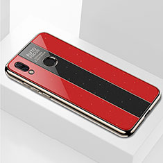 Silikon Schutzhülle Rahmen Tasche Hülle Spiegel M01 für Huawei P Smart+ Plus Rot